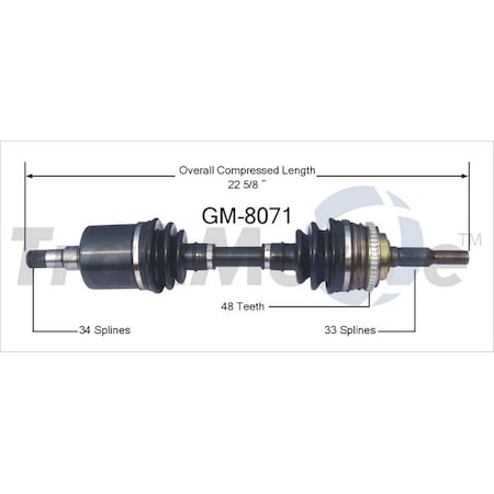 Surtrack Axle Cv Axle Shaft, Gm-8071 GM-8071